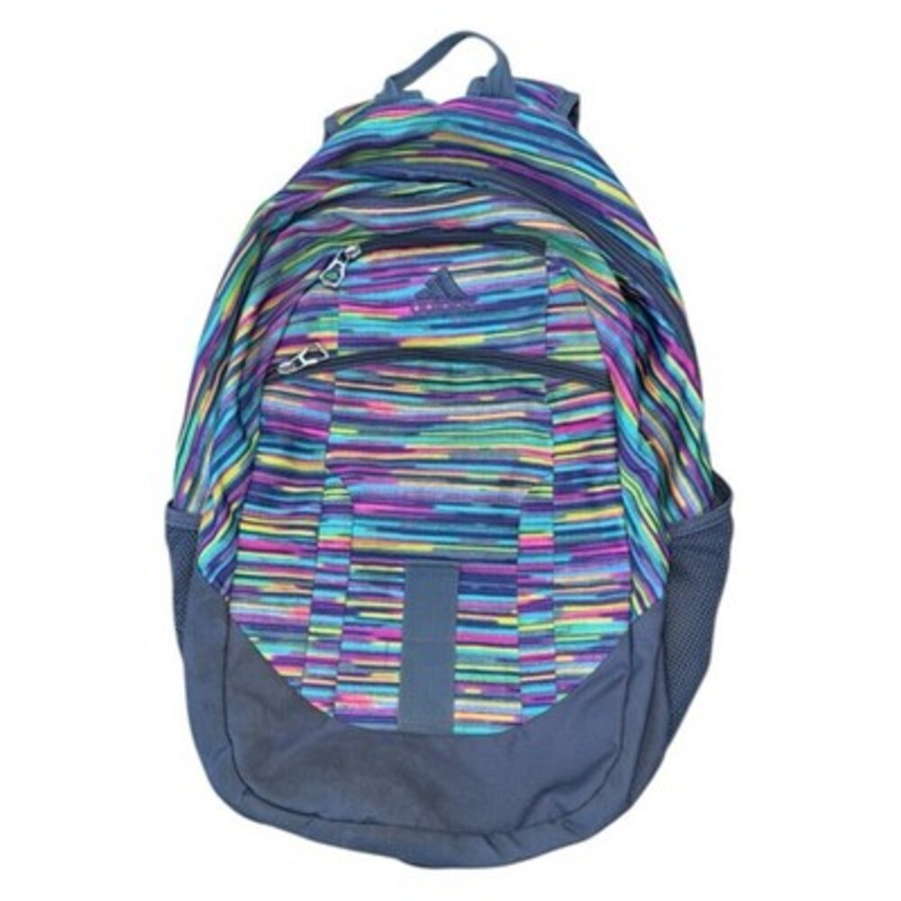 Adidas Multicolor Stripe Backpack School Travel Daypack Y2K Retro Style Bag